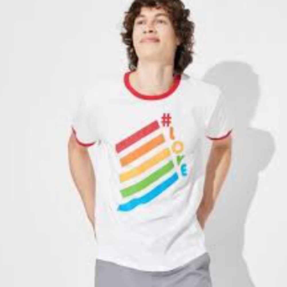 🆕 Designs by Humans, #love, Graphic Ringer Tee, XL, Unisex